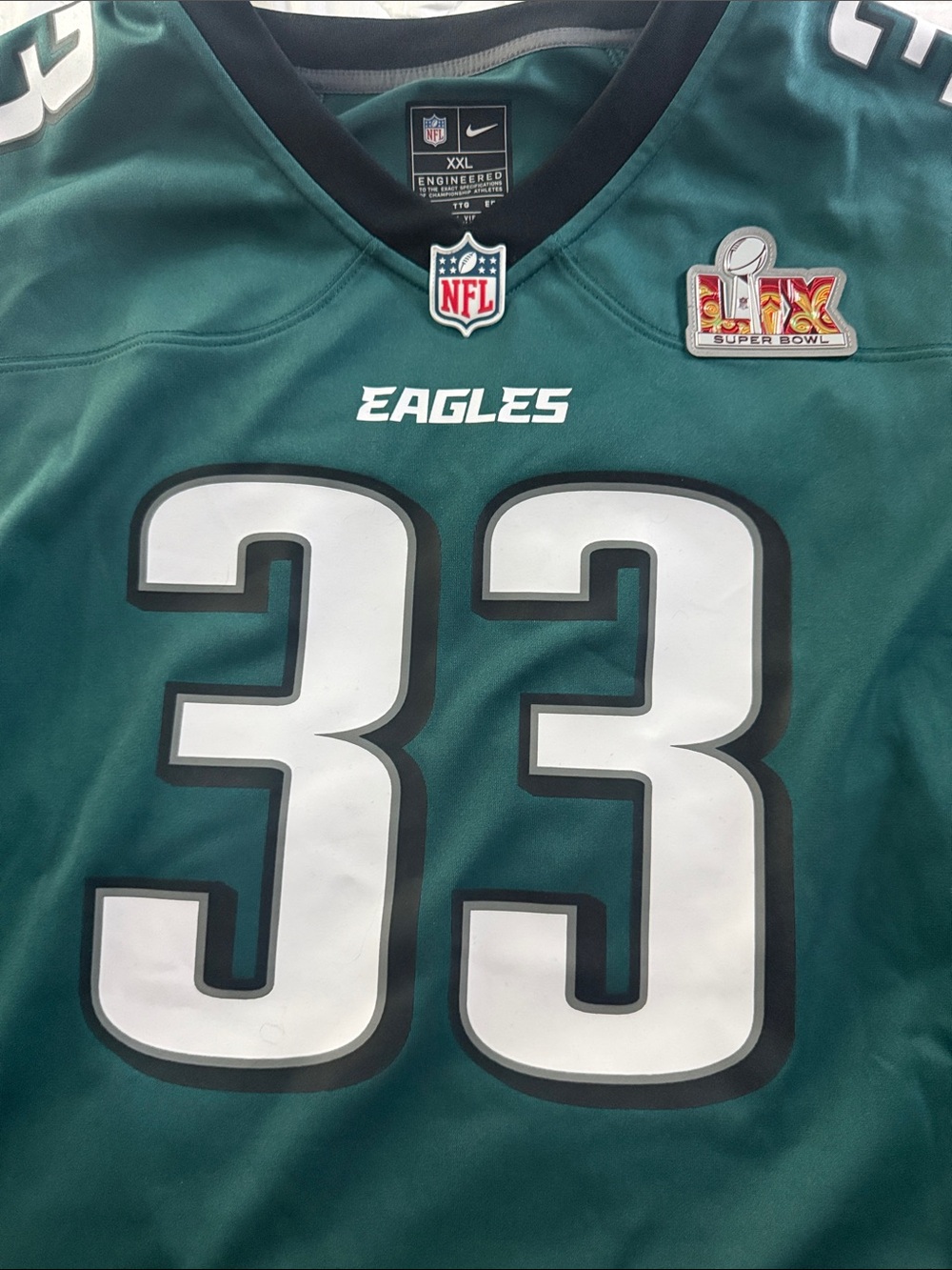 Nike Dejean Philadelphia Eagles #33 Game Jersey with Super Bowl Patch